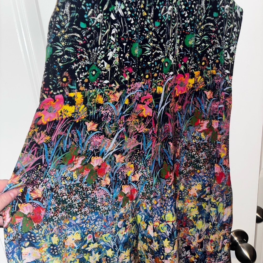 Maeve Silk Floral Dress Anthropologie size 8 midi A00301 - Picture 4 of 9